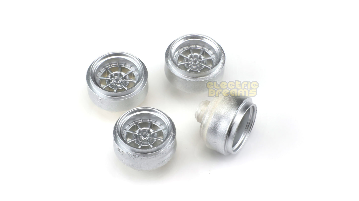 TeamSlot 59031 - Pack of 4 Wheels - Braid Series 1R Silver Rears