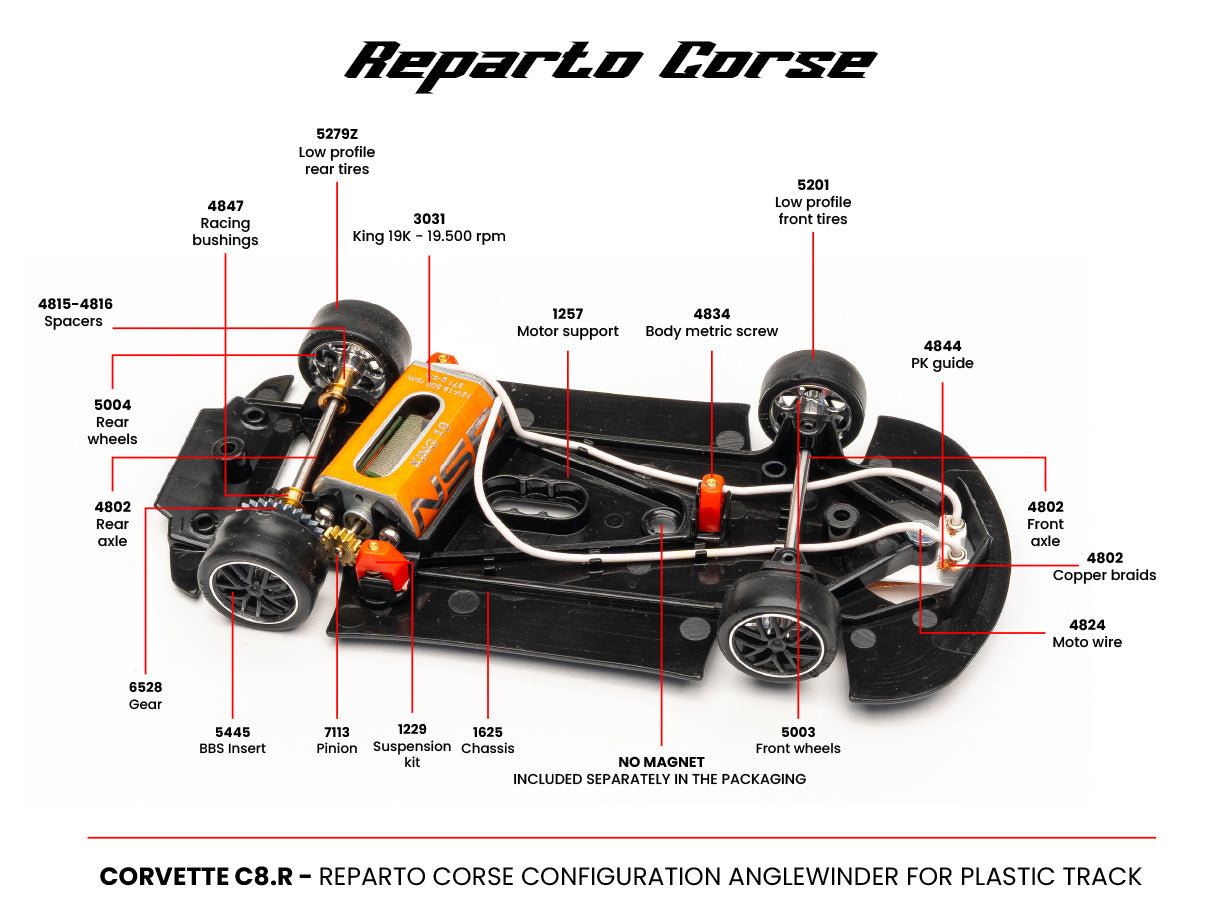 NSR 0440RCP-AW - Corvette C8.R - Repsol Livery - Orange #40 - REPARTO CORSE for Plastic Tracks