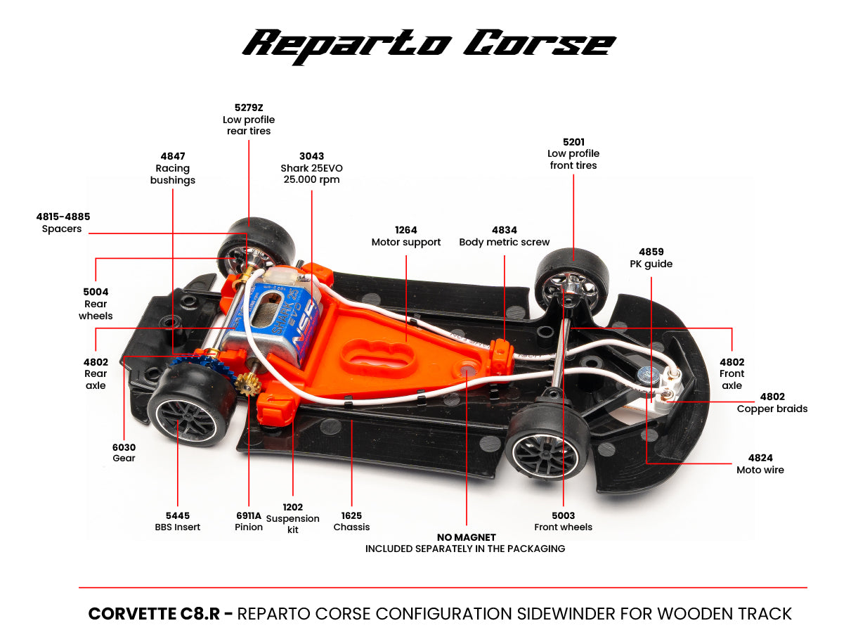 NSR 0441RCW-SW - Corvette C8.R - Repsol Livery - Blue #41 - REPARTO CORSE for Wood Tracks