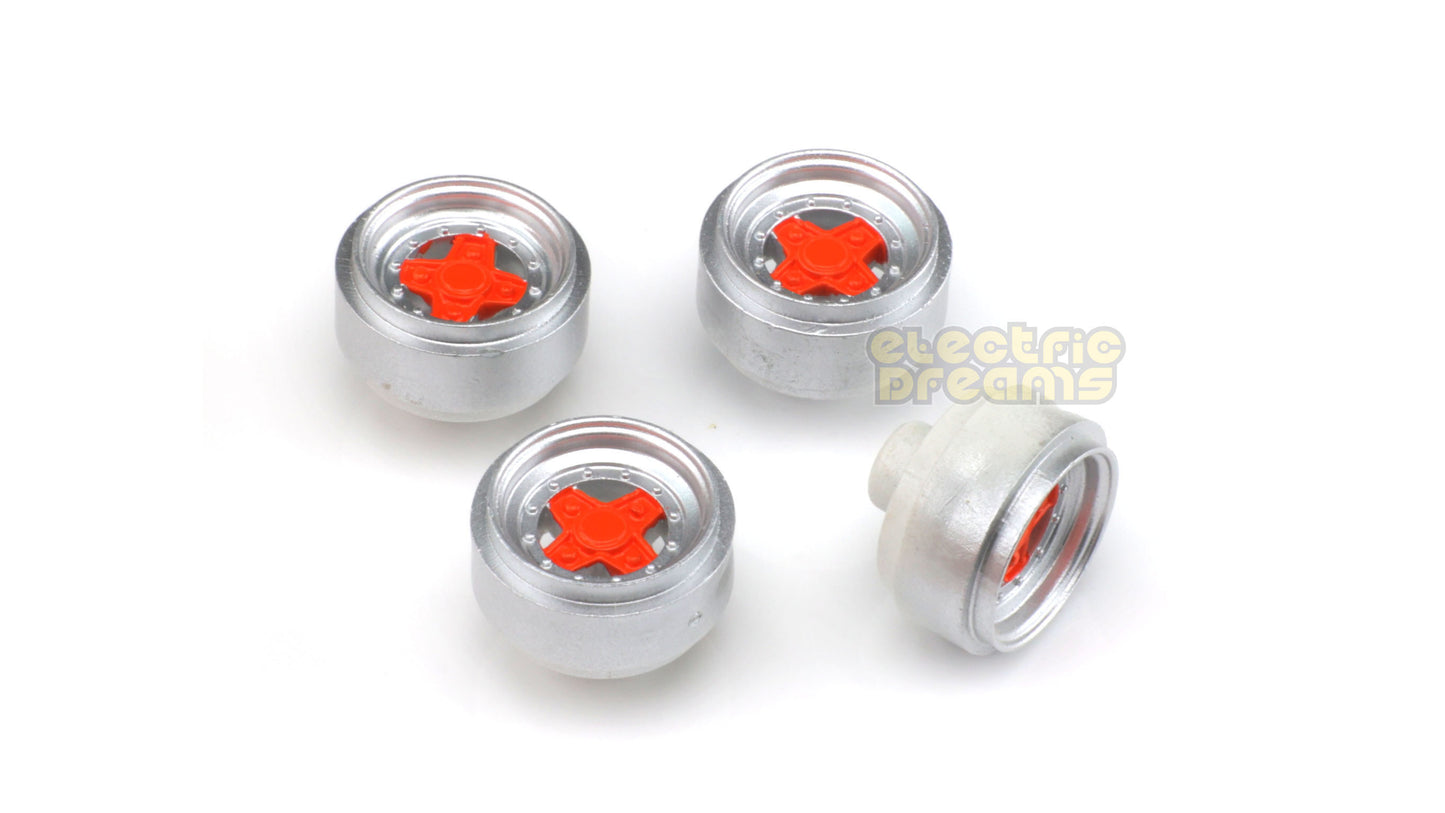 TeamSlot 59043 - Pack of 4 Wheels - Gotti 73A Silver/Orange