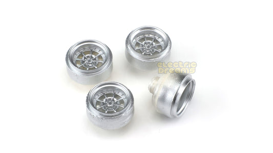 TeamSlot 59031 - Pack of 4 Wheels - Braid Series 1R Silver Rears