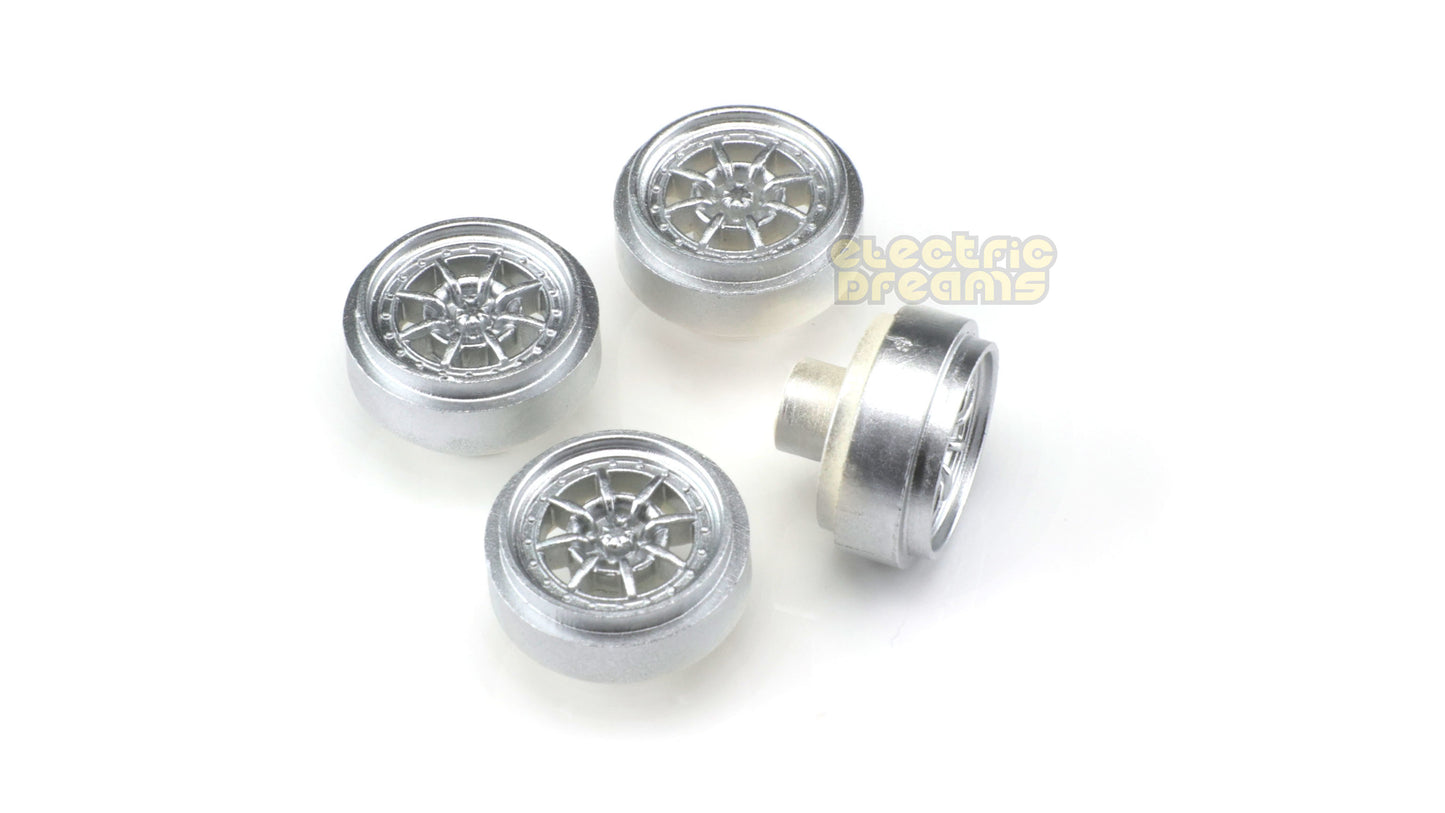 TeamSlot 59029 - Pack of 4 Wheels - Braid Series 1R Silver Fronts