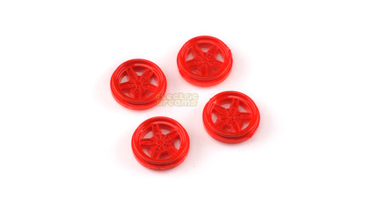 TeamSlot T15010 - 15mm Pro Wheel Inserts - Lancia Stratos Rear Red - pack of 4