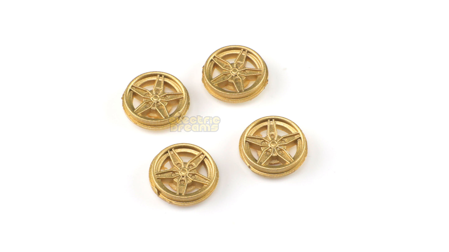 TeamSlot T15006 - 15mm Pro Wheel Inserts - Lancia Stratos Front Gold - pack of 4