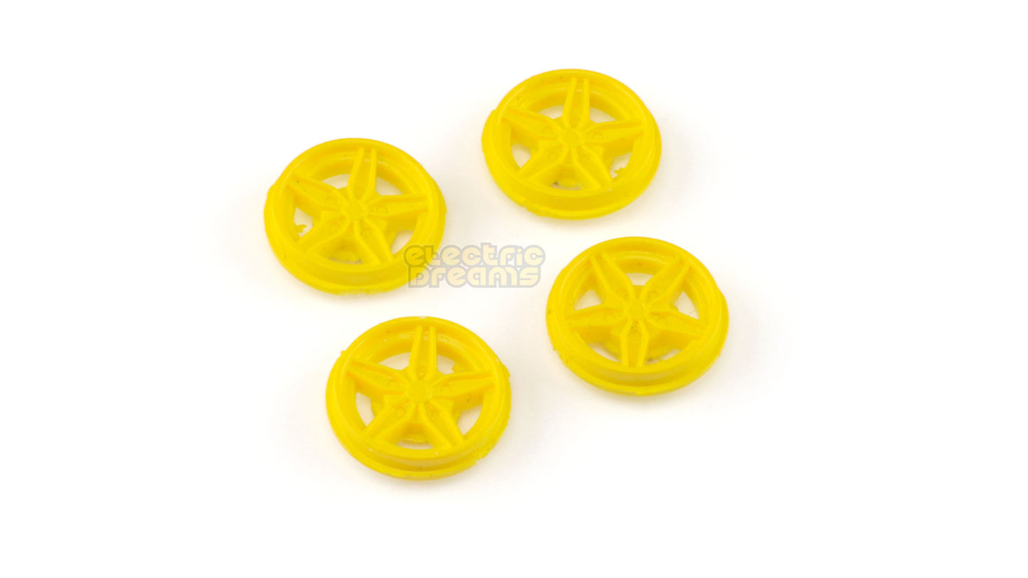 TeamSlot T15003 - 15mm Pro Wheel Inserts - Lancia Stratos Front Yellow - pack of 4