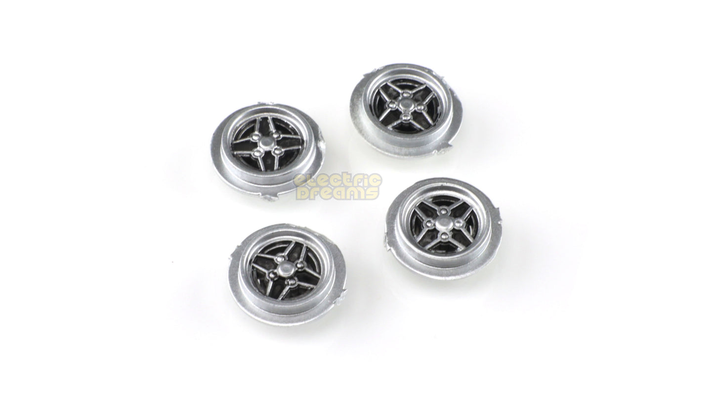 TeamSlot T13020 - 13mm Pro Wheel Inserts - Ford MKII RS Silver/Black - pack of 4