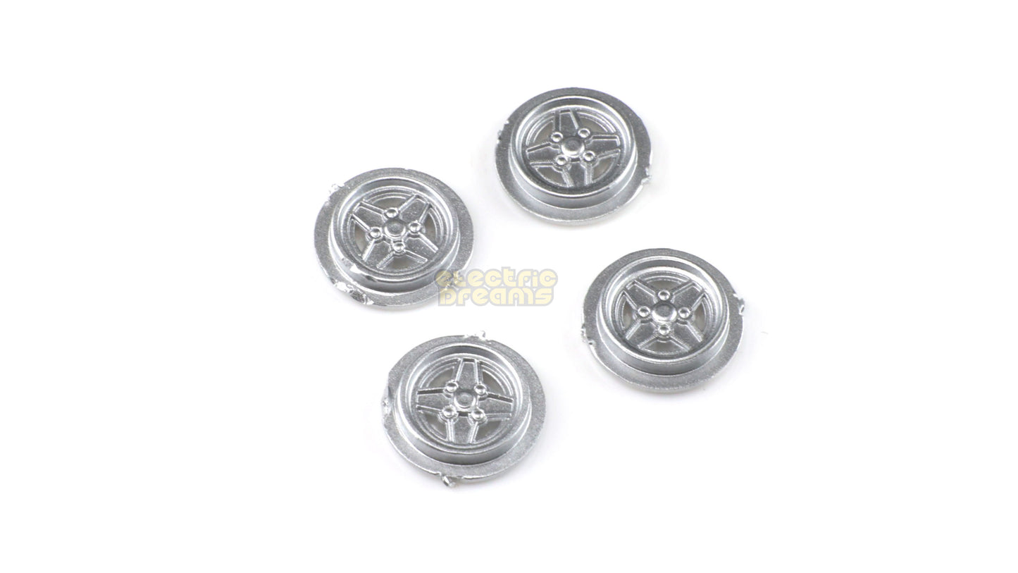 TeamSlot T13011 - 13mm Pro Wheel Inserts - Tapacubo Ford MKII RS Silver - pack of 4