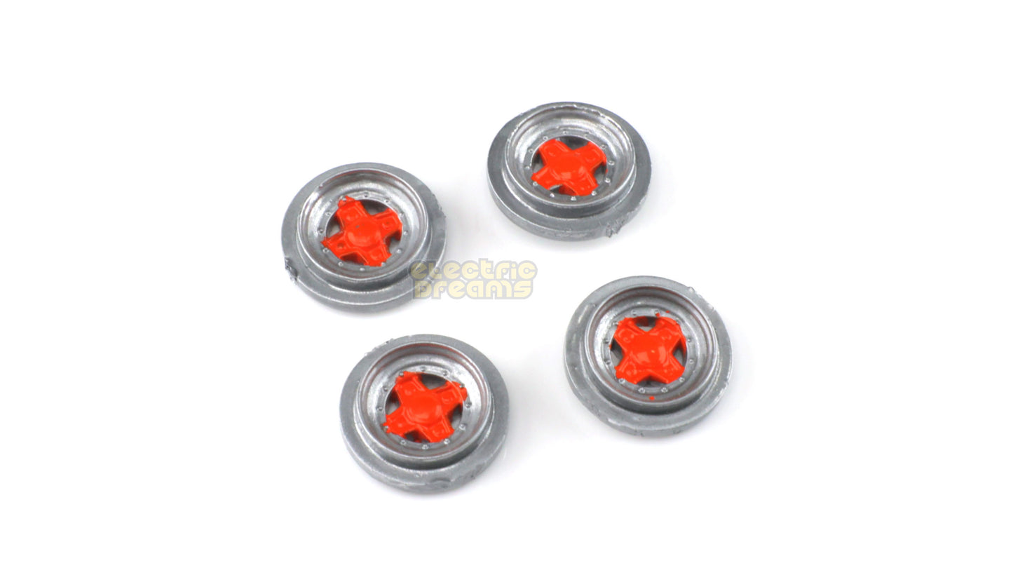 TeamSlot T13009 - 13mm Pro Wheel Inserts - Gotti 73A Silver - Orange - pack of 4