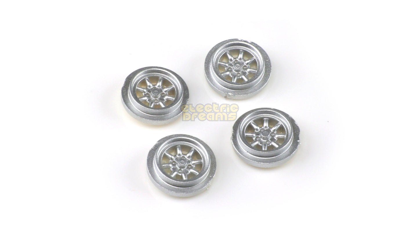 TeamSlot T13004 - 13mm Pro Wheel Inserts - Minilite Trasero Silver - pack of 4