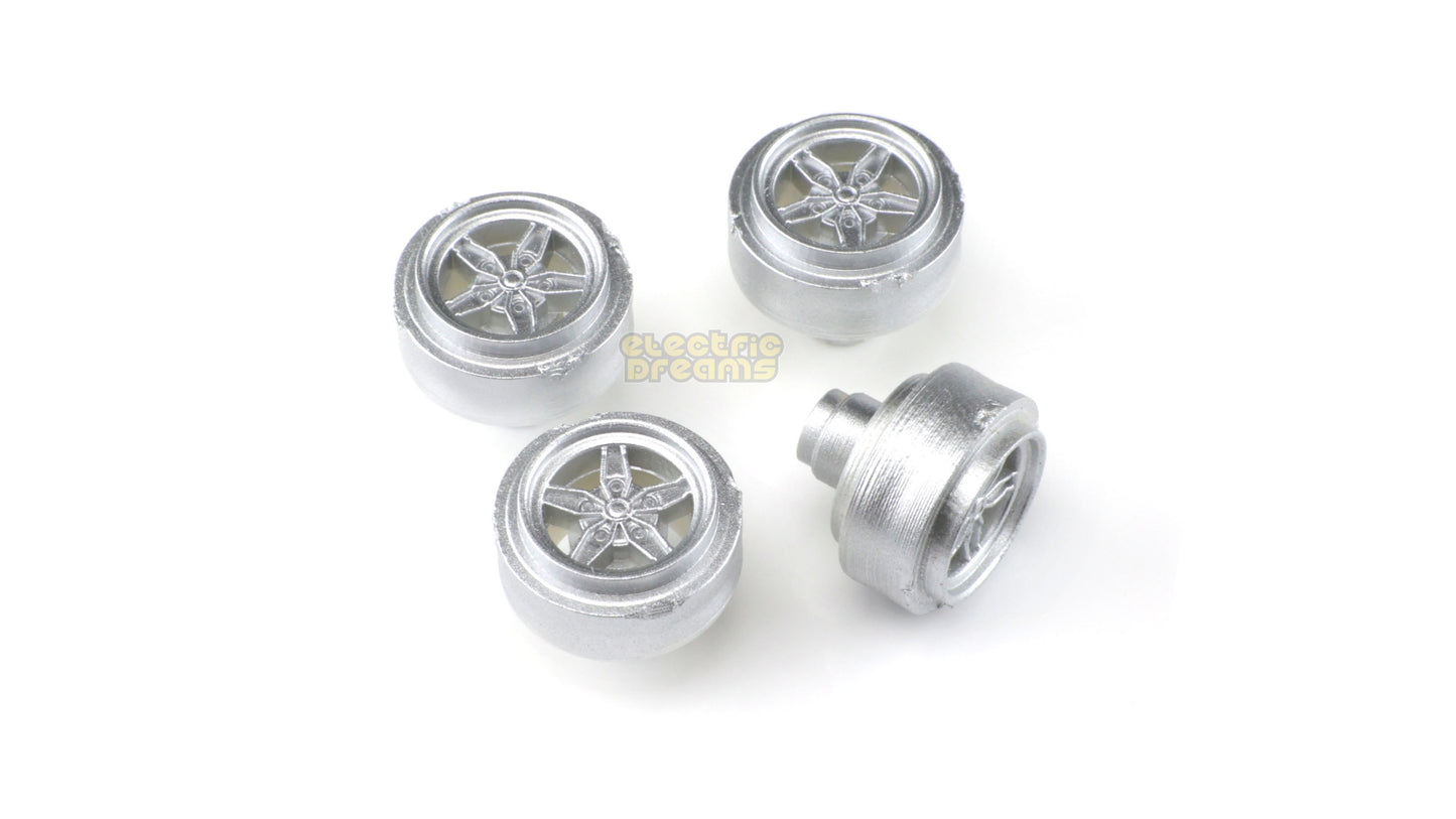 TeamSlot L15011 - 15mm Pro Plastic Wheels - Lancia Stratos - Rears Silver - pack of 4