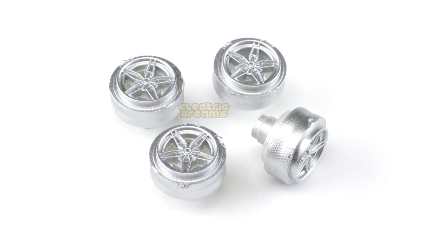 TeamSlot L15005 - 15mm Pro Plastic Wheels - Lancia Stratos - Fronts Silver - pack of 4