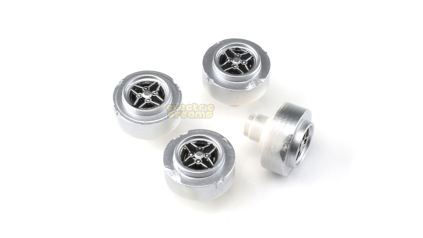 TeamSlot L13020 - 13mm Pro Plastic Wheels - Ford MKII RS Silver/Black - pack of 4