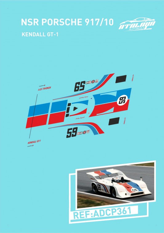 Atalaya Decals ADCP361 NSR Porsche 917/10, Kendall GT1