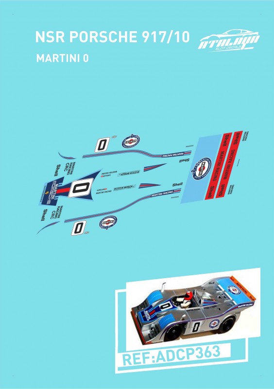 Atalaya Decals ADCP363 NSR Porsche 917/10, Martini #0