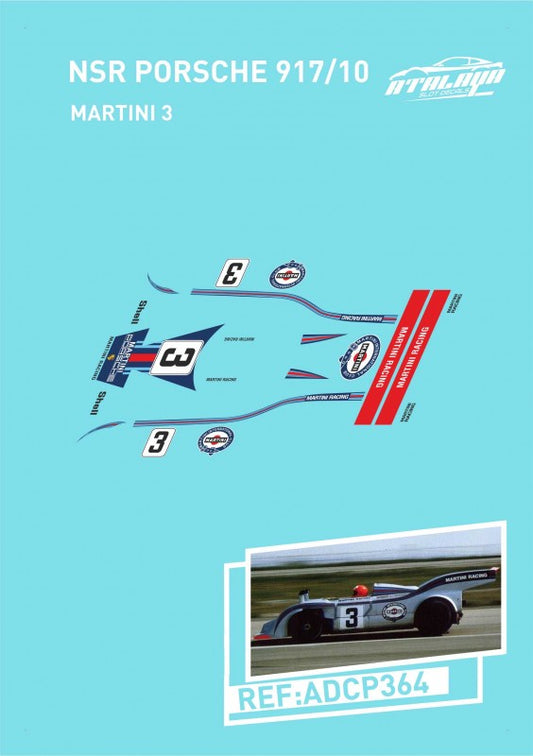 Atalaya Decals ADCP364 NSR Porsche 917/10, Martini #3