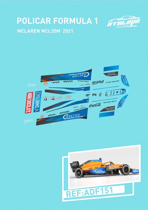 Atalaya Decals ADF151 - For Policar F1 - McLaren MCL35M 2021