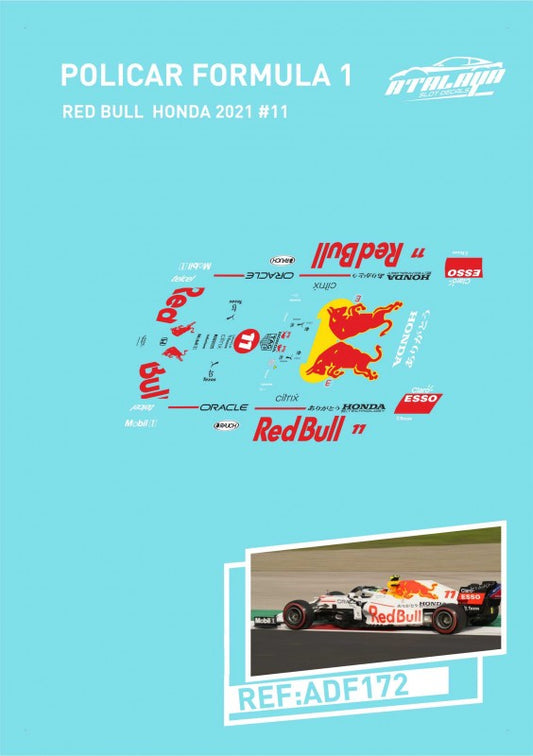 Atalaya Decals ADF172 - For Policar F1 - Red Bull Honda 2021 #11 - Sergio Perez - White Livery