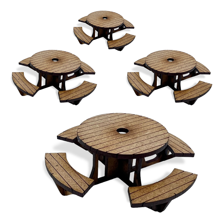 Magnetic Racing MRA062 - Round Picnic Tables x4