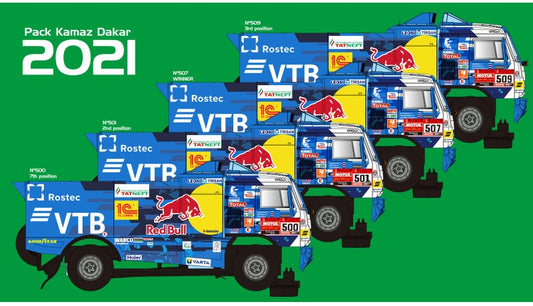 Avant Slot DKR001T - PRE-ORDER NOW! - Kamaz Red Bull Team - '21 Dakar Set 1st, 2nd, 3rd, 7th Places