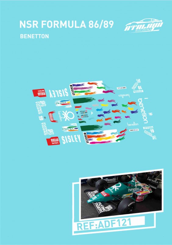 Atalaya Decals ADF121 NSR F1 - 1986 Benetton B186 - Teo Fabi