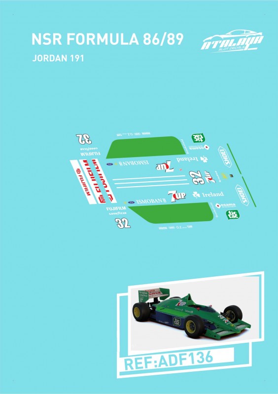 Atalaya Decals ADF136 NSR F1 - 1991 Jordan 191 - Schumacher/Moreno/Zanardi