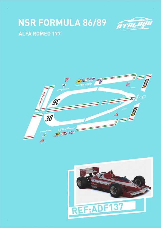 Atalaya Decals ADF137 NSR F1 - 1979 Alfa Romeo 177 - Vittorio Brambilla