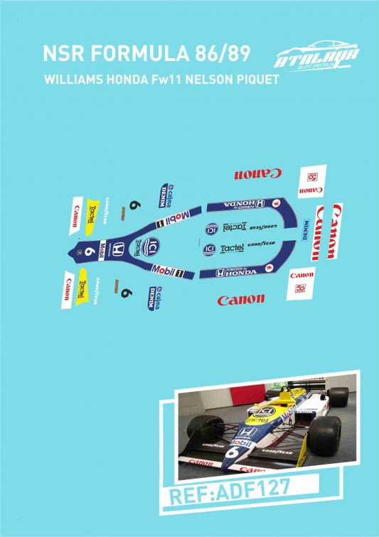 Atalaya Decals ADF127 NSR F1 -  1987 Williams Honda FW11 - Nelson Piquet