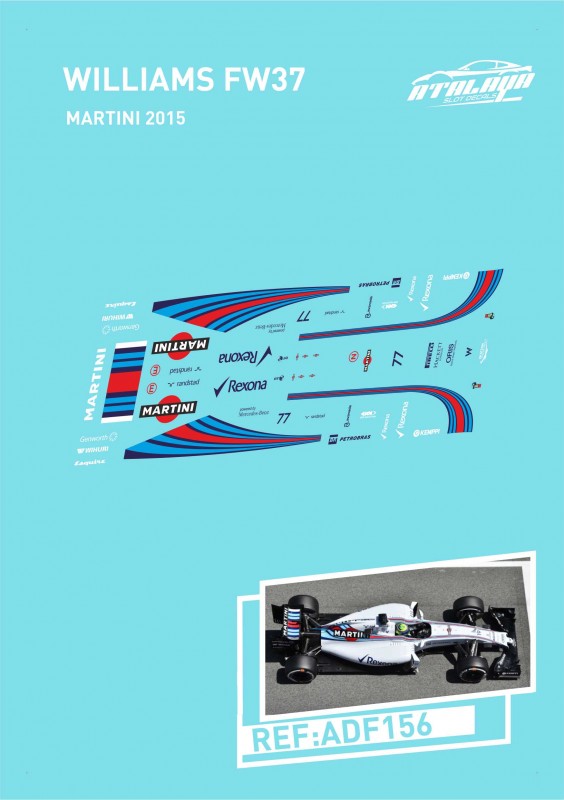 Atalaya Decals ADF156 - For Policar F1 - Williams Martini FW37 2015