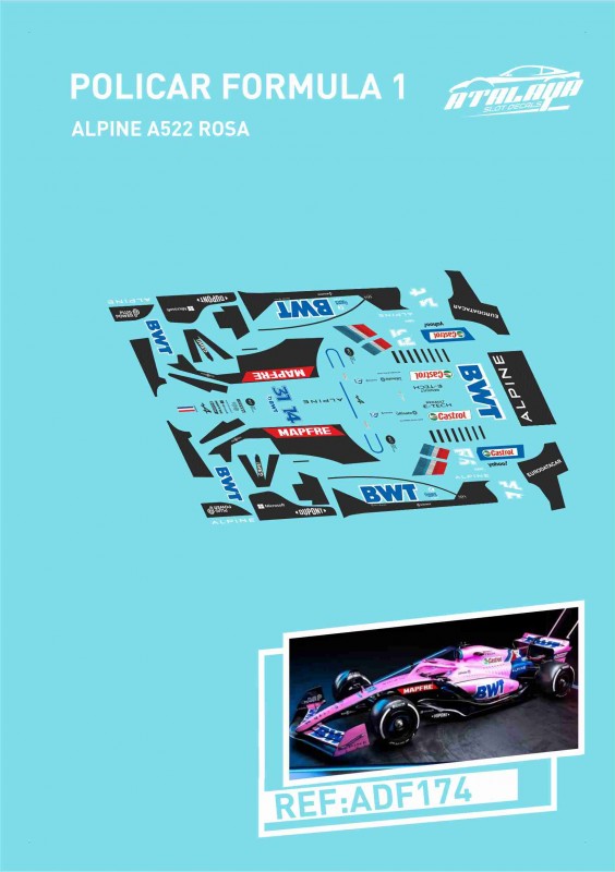 Atalaya Decals ADF174 - For Policar F1 - Alpine A522 Pink