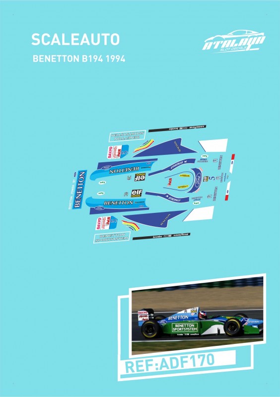 Atalaya Decals ADF170 - For Scaleauto F1 - Benneton B194 - Michael Schumacher