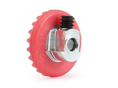 NSR6323EVO 3/32 INLINE soft plastic Gear 23t EVO Pink with NEW aluminum ultralight & balanced hub .050" screw