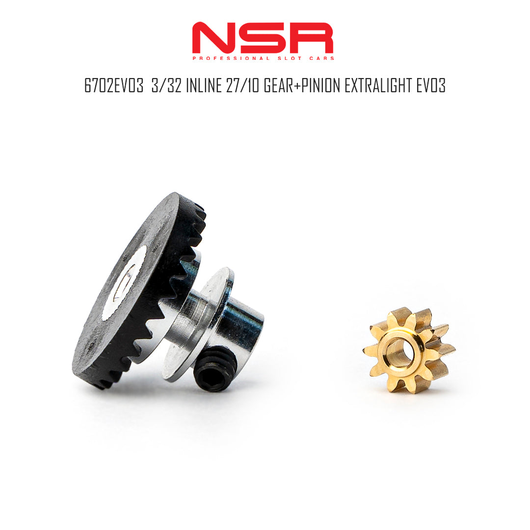 NSR6702EVO3 3/32 INLINE 27/10 GEAR+PINION EXTRALIGHT EVO3