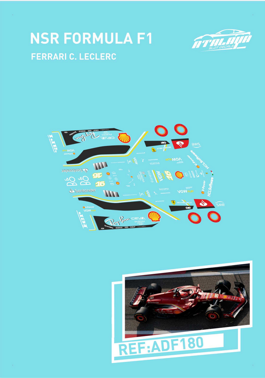 Atalaya Decals ADF180 - For NSR F22 - Ferrari - Charles Leclerc