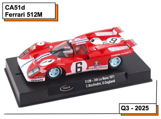 Slot.it CA51D - PRE-ORDER NOW! - 512M - Manfredini/Gagliardi #6 - '71 Le Mans