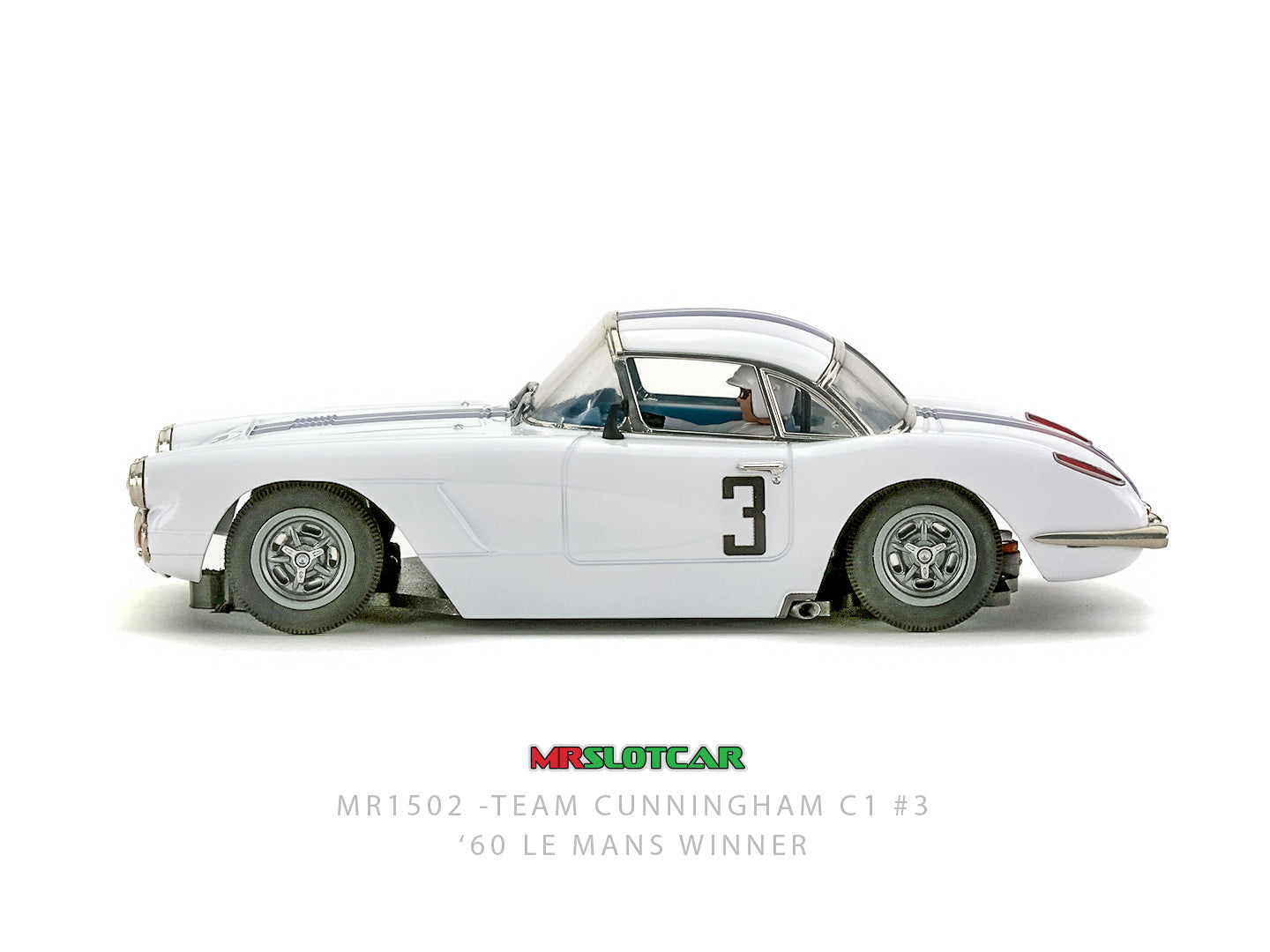 MR Slotcar MR1502 - PRE ORDER NOW! - Team Cunningham C1 #3 - ’60 Le Mans Winner - New Metal Chassis