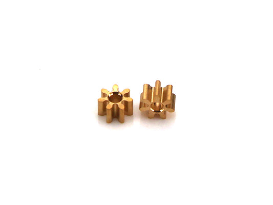 MR Slotcar MR4007R - Pinion Gear(2)-Brass 7Tx4.5mm-1.5mm Hole-2.6mm Wide