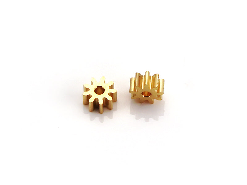 MR Slotcar MR4109R - Pinion Gear(2)-Brass 9Tx5.5mm-1.5mm Hole-2.6mm Wide