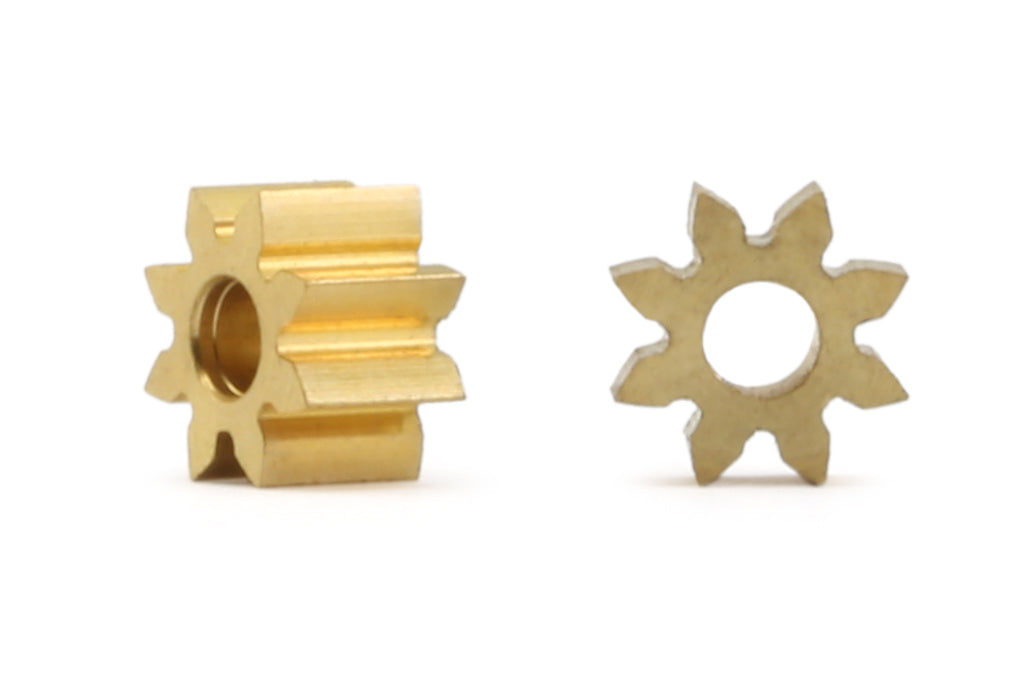 MR Slotcar MR4208 - Pinion Gear(2)-Brass 8Tx5.5mm-2.0mm Hole