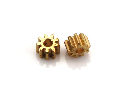 MR Slotcar MR4209 - Pinion Gear(2)-Brass 9Tx5.5mm-2.0mm Hole