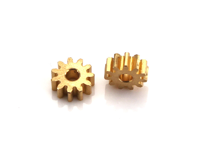 MR Slotcar MR4311R - Pinion Gear(2)-Brass 11Tx6.5mm-2.0mm Hole-2.6mm Wide