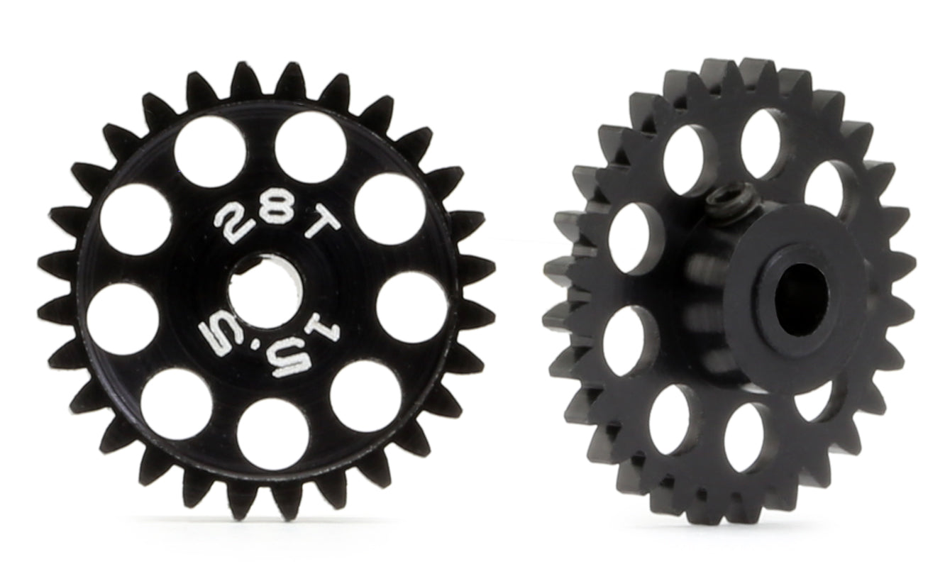 MR Slotcar MR6028 - Sidewinder Gear-28Tx15.5mm-ERGAL Black-3/32" axle-For MR Slotcar SW