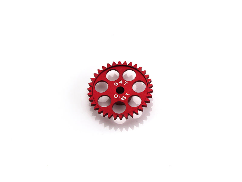 MR Slotcar MR6334 - Sidewinder Gear-34Tx19.0mm-ERGAL Red-3/32" axle