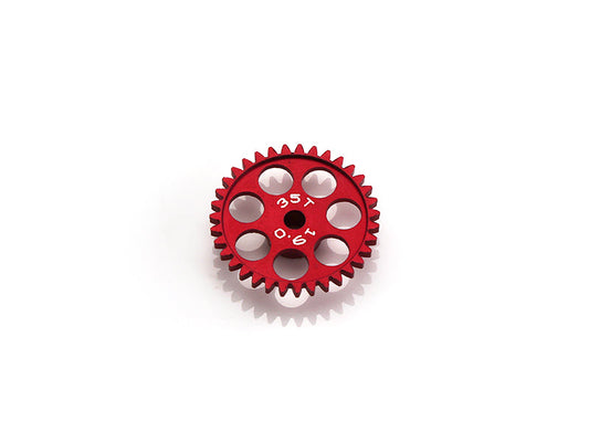 MR Slotcar MR6335 - Sidewinder Gear-35Tx19.0mm-ERGAL Red-3/32" axle