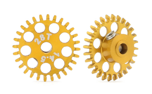 MR Slotcar MR6528R  - Anglewinder Gear-28Tx14.5mm-ERGAL Gold-3/32" axle