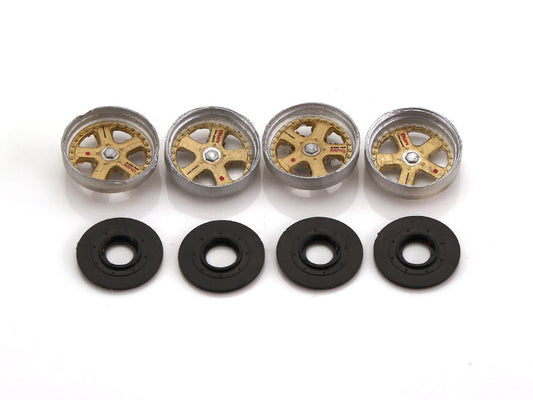 MR Slotcar MR7801 - Wheel Inserts/Brake Discs pack of 4 - 787B - Gold