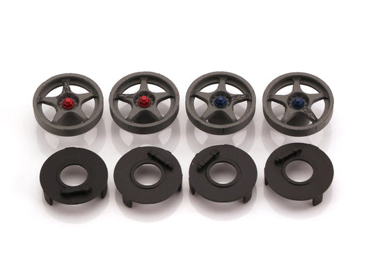 MR Slotcar MR7802 - Wheel Inserts/Brake Discs pack of 4 - F1 GTR - Silver Gray