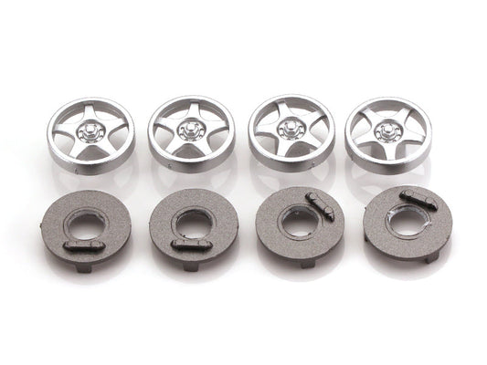 MR Slotcar MR7807 - Wheel Inserts/Brake Discs - pack of 4 - XJ220 "5 Spoke" - Silver