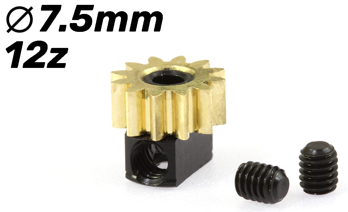 Scaleauto SC-1072A75 - Removable Brass Pinion - 12T x 7.5mm