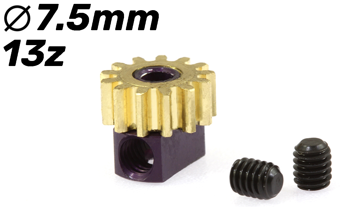 Scaleauto SC-1073A75 - Removable Brass Pinion - 13T x 7.5mm