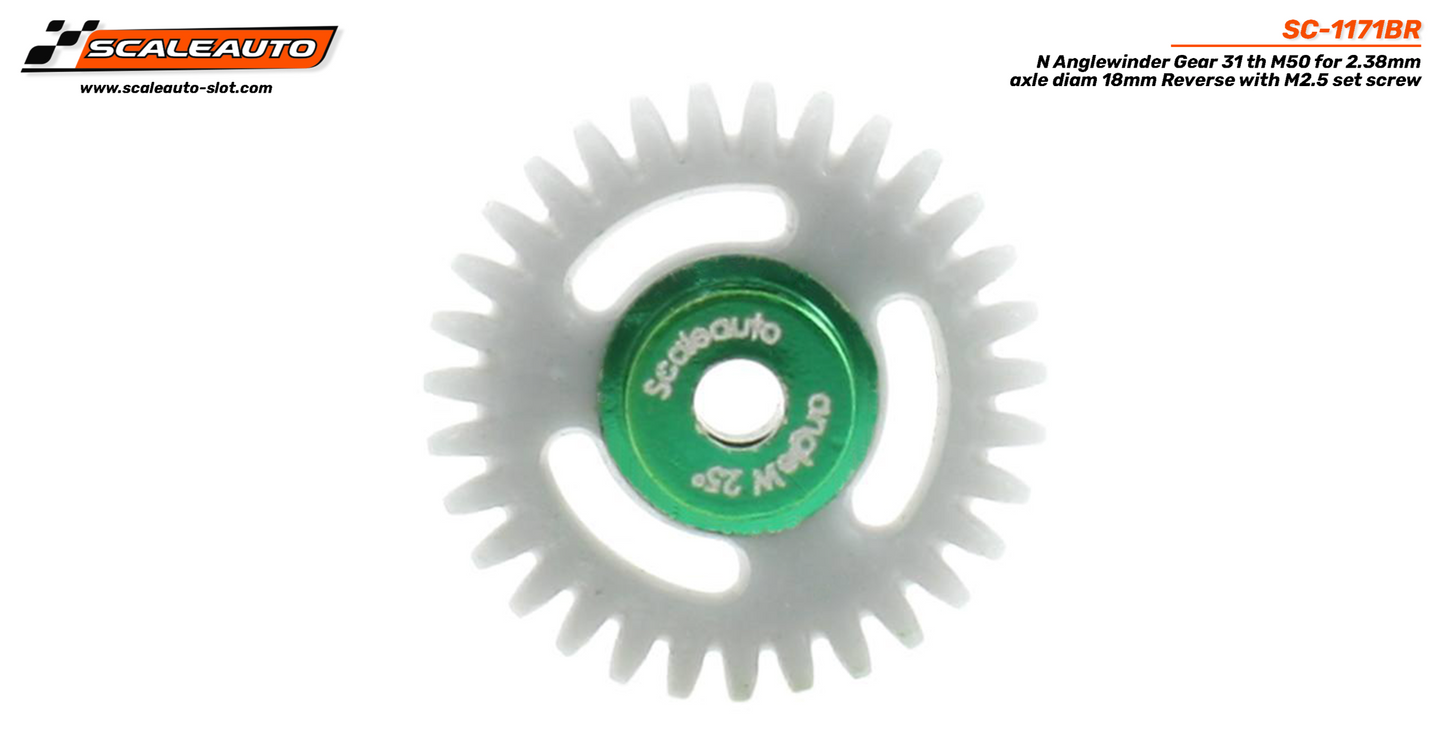 Scaleauto SC-1171BR - 31T Polyamide Anglewinder Gear - Reverse - 17mm diameter - for 3/32" axles